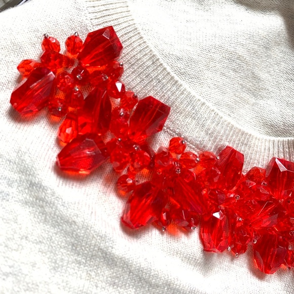 CAbi Rock Candy Shell Sweater Beaded Size: M - Picture 6 of 8